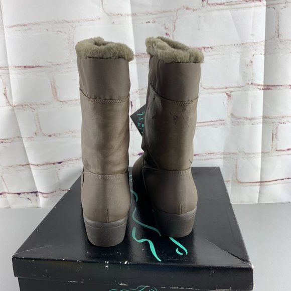 Trotters Chatham Zipper Front Rain Boots Dark Taupe 7 W Vintage - Picture 3 of 12